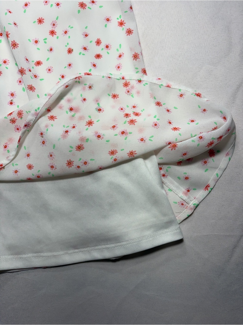 wild fable White Floral Slip Dress with Pink & Green Accents - Picture 4 of 9